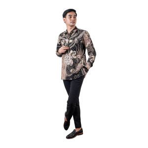 Kemeja Pria - Bhatara Batik Aziel 5579 Hitam Coklat