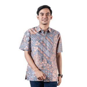 Kemeja Pria - Bhatara Batik Terence 5529 Biru Orange