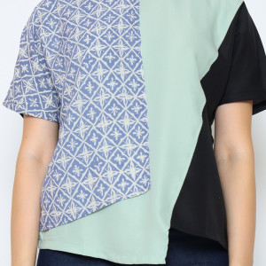 Blouse Wanita - Bhatara Batik Lizzi 4468 Biru Hijau