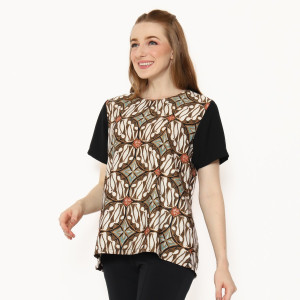 Blouse Wanita - Bhatara Batik Dianne 4209 Hitam Cream