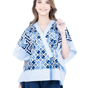 Blouse Wanita - Bhatara Batik Leona 4851 Biru Navy