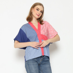 Blouse Wanita - Bhatara Batik Darlene 4553A Pink Biru