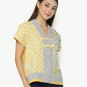 Blouse Wanita - Bhatara Batik Inara 5284 Kuning Hijau