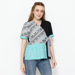 Blouse Wanita - Bhatara Batik Minori 5559 Hitam Tosca