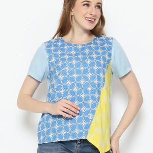 Blouse Wanita - Bhatara Batik Lola 5085C Biru Kuning