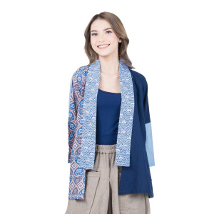 Blazer Wanita - Bhatara Batik Tatiana 4867 Navy Biru