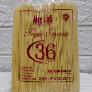 mie lidi mentah cap tiga enam kemasan 1kg panjang 17cm(lidi besar)