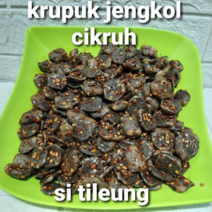 Krupuk jengkol bantat warna hitam pedas cikruh kemasan 500gram